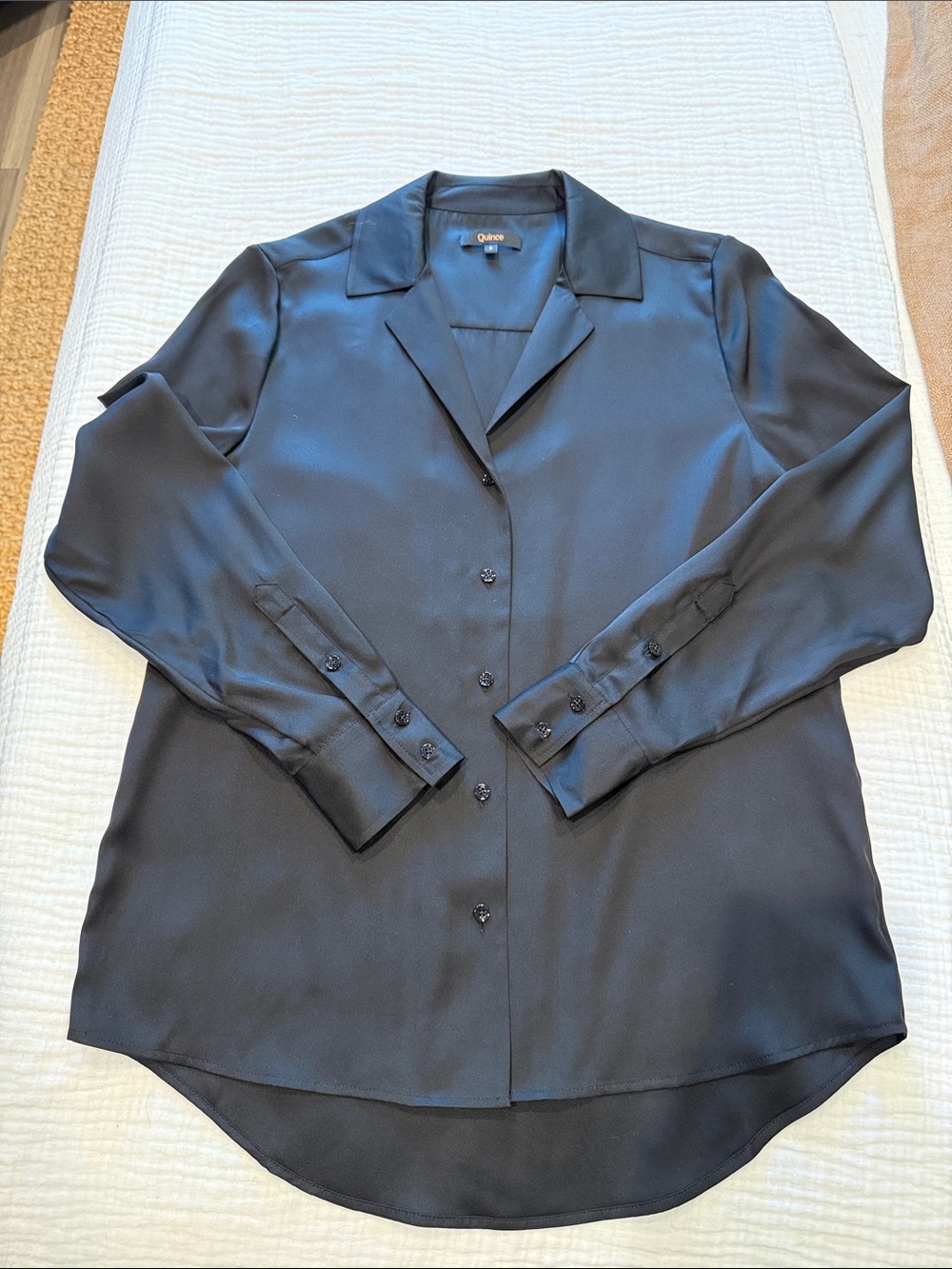 Quince Black Silk Blouse - Size S